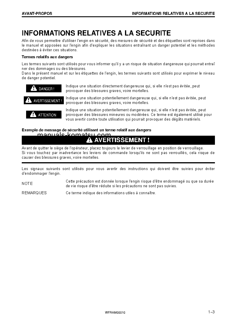 Protected: PC138US-10(ITA) S/N F40003-UP Operation manual (French)