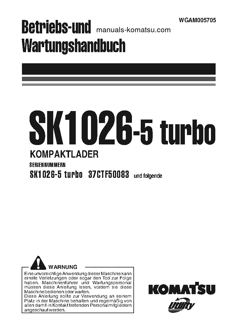 SK1026-5(ITA) S/N 37CTF50083-UP Operation manual (German)