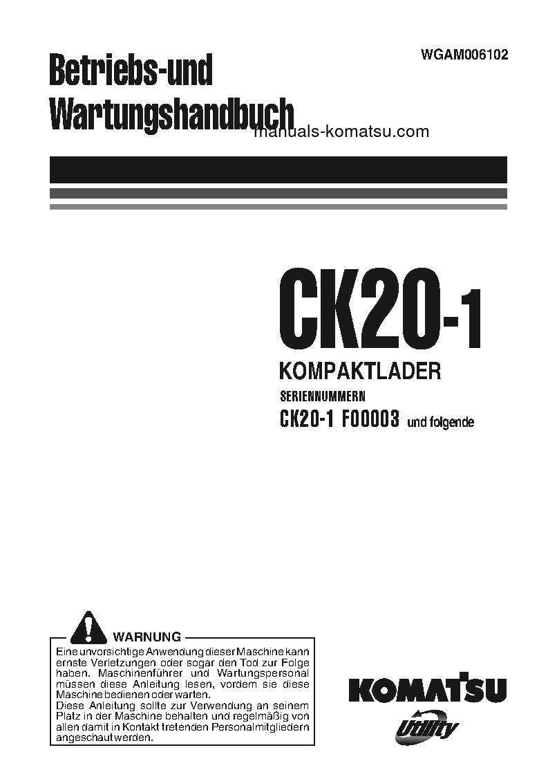 CK20-1(ITA) S/N F00003-F00270 Operation manual (German)