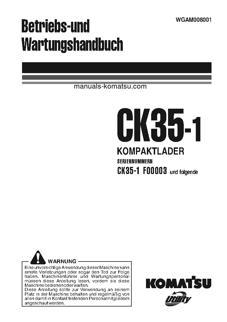 CK35-1(ITA) S/N F00003-F00054 Operation manual (German)