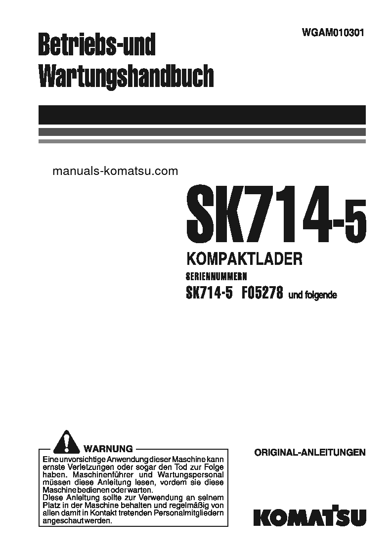 SK714-5(ITA)-/ S/N F05278-UP Operation manual (German)
