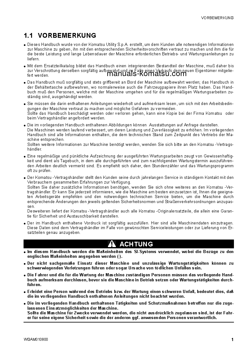 Protected: SK1020-5(ITA)-TURBO S/N F00678-UP Operation manual (German)