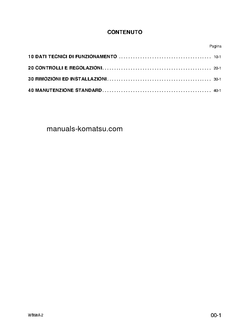 Protected: WB98A-2(ITA) S/N WB98F20001-UP Shop (repair) manual (Italian)