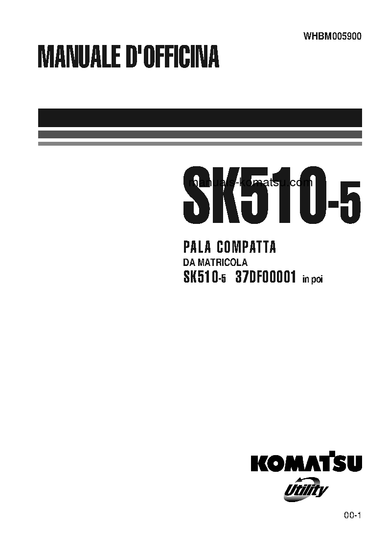 Protected: SK510-5(ITA) S/N 37DF00001-UP Shop (repair) manual (Italian)