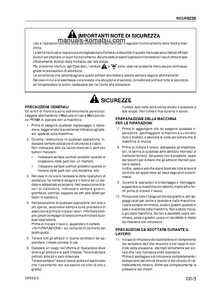 Protected: SK510-5(ITA) S/N 37DF00001-UP Shop (repair) manual (Italian)