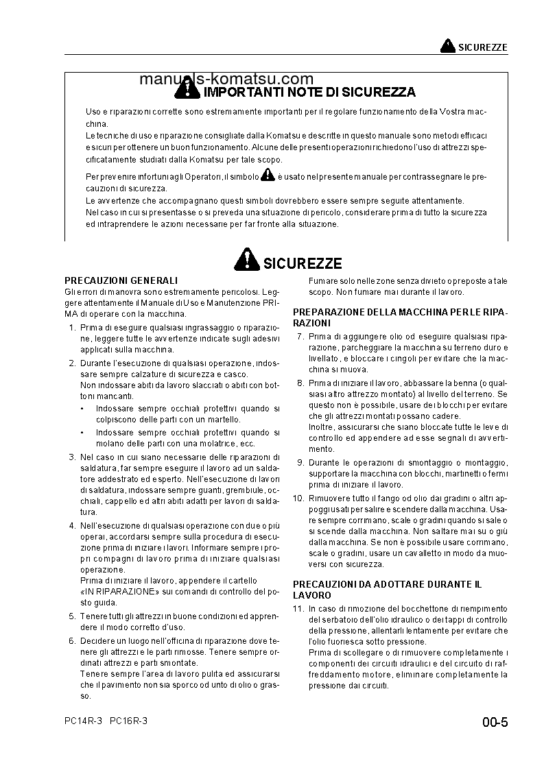 Protected: PC14R-3(ITA) S/N F50003-UP Shop (repair) manual (Italian)