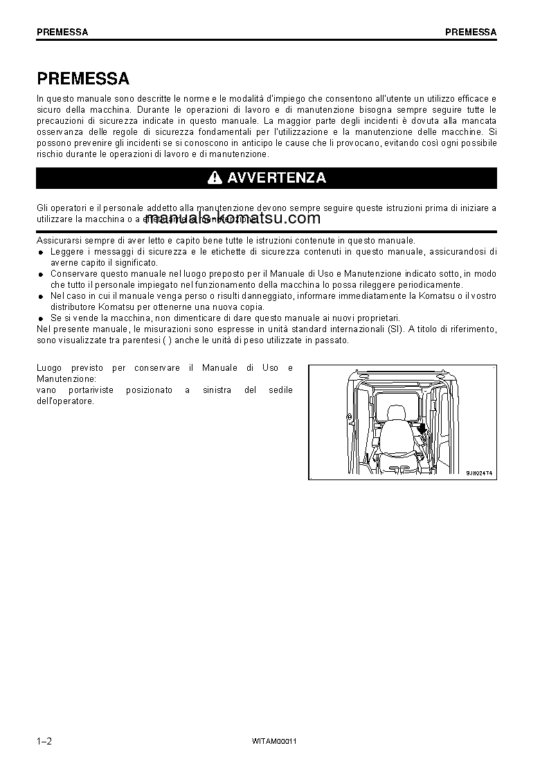 Protected: PC138US-10(ITA) S/N 40001-UP Operation manual (Italian)