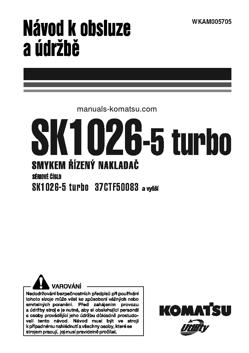SK1026-5(ITA) S/N 37CTF50083-UP Operation manual (Czech)