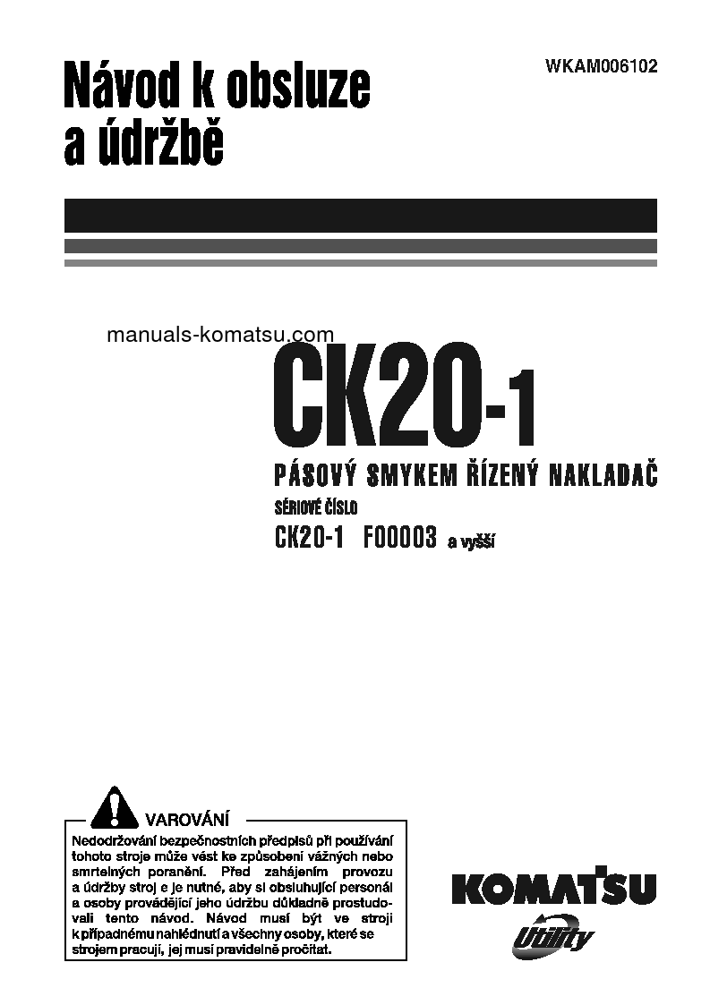 CK20-1(ITA) S/N F00003-F00270 Operation manual (Czech)