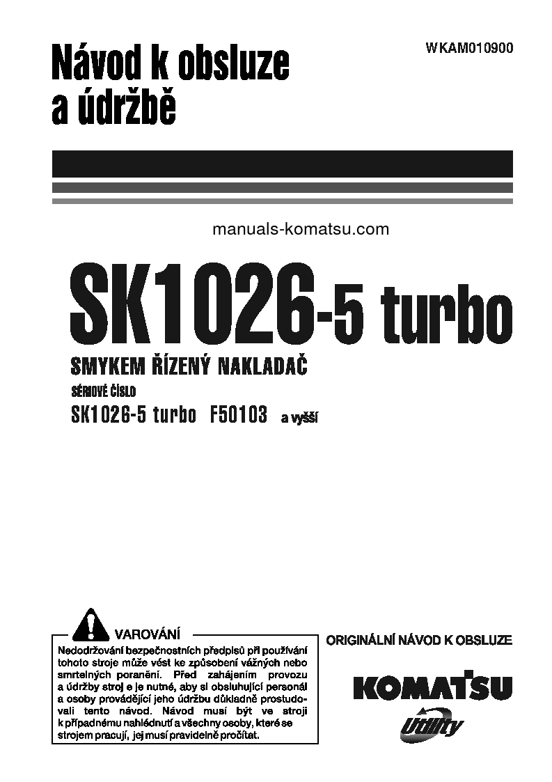 SK1026-5(ITA)-TURBO S/N F50103-UP Operation manual (Czech)