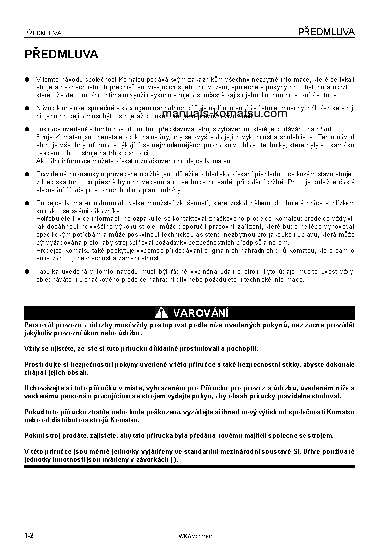 Protected: PW118MR-8(ITA) S/N F00342-UP Operation manual (Czech)