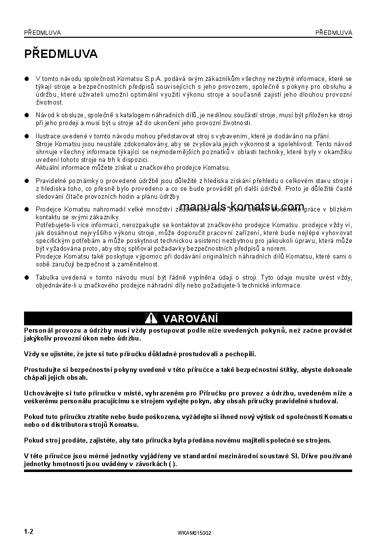 Protected: PW98MR-8(ITA) S/N F80259-UP Operation manual (Czech)