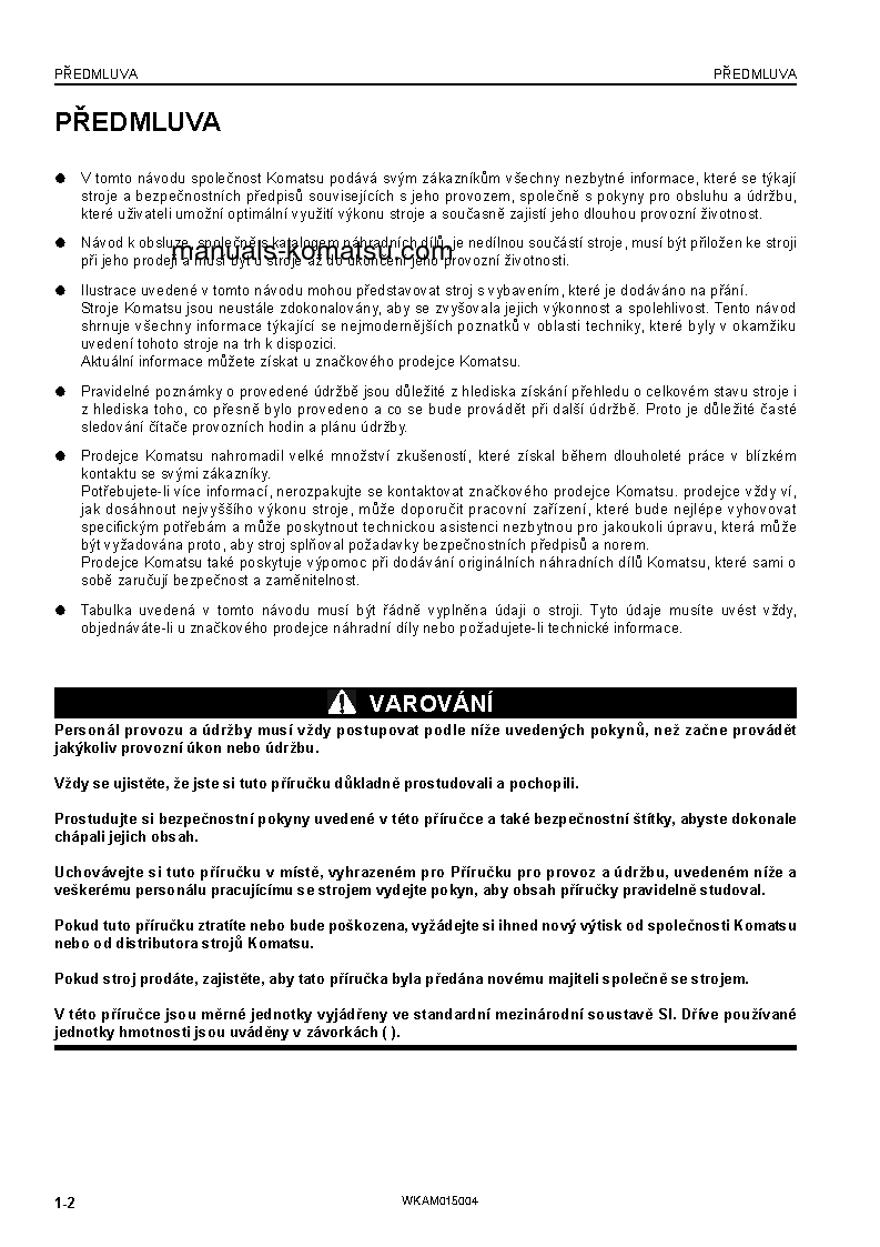 Protected: PW98MR-8(ITA) S/N F80356-UP Operation manual (Czech)