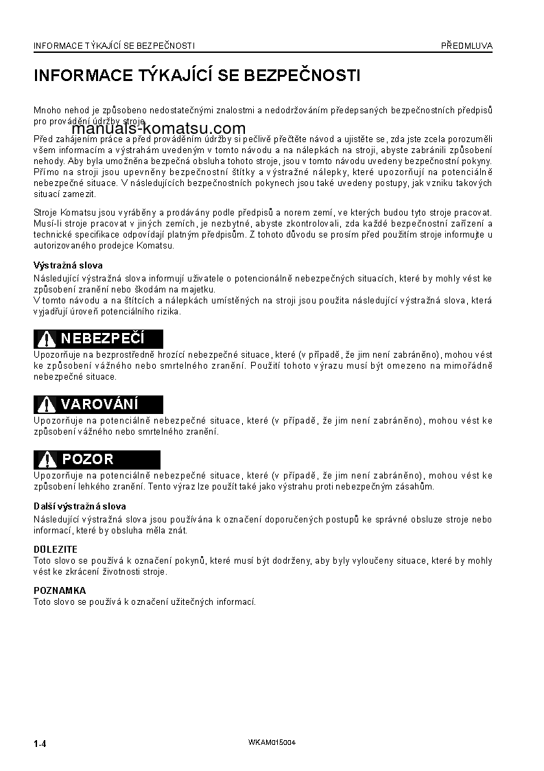 Protected: PW98MR-8(ITA) S/N F80356-UP Operation manual (Czech)