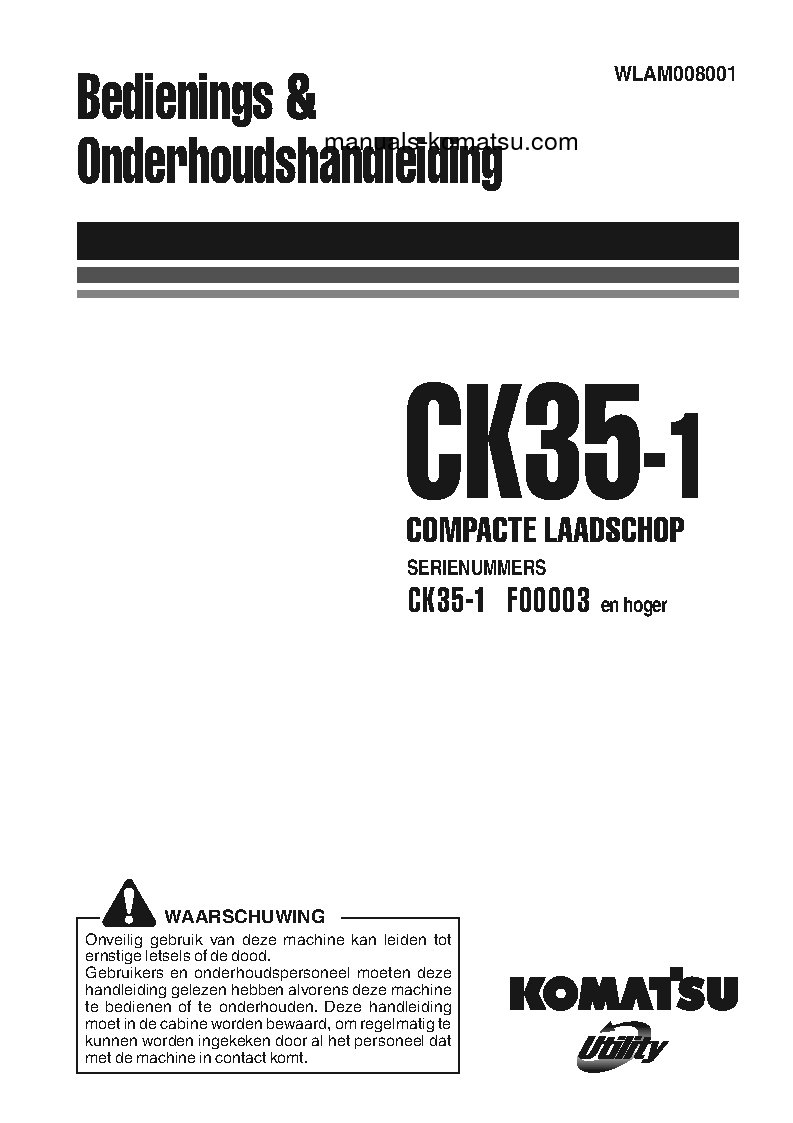 CK35-1(ITA) S/N F00003-F00054 Operation manual (Dutch)