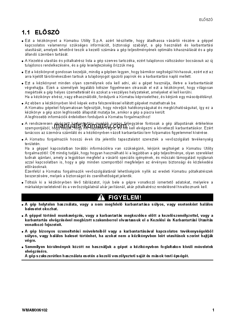 Protected: CK20-1(ITA) S/N F00003-F00270 Operation manual (Hungarian)