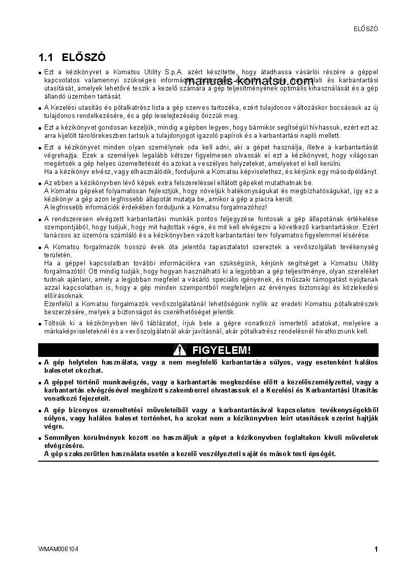 Protected: CK20-1(ITA) S/N F00271-UP Operation manual (Hungarian)