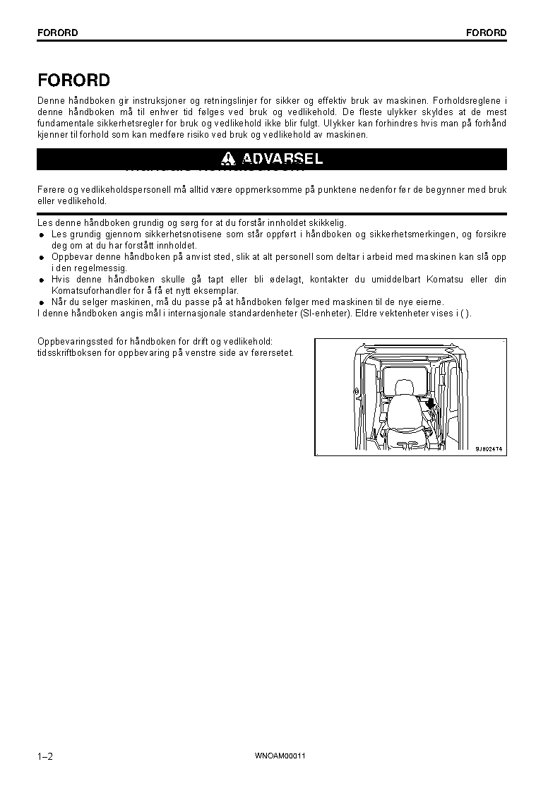 Protected: PC138US-10(ITA) S/N 40001-UP Operation manual (Norwegian)
