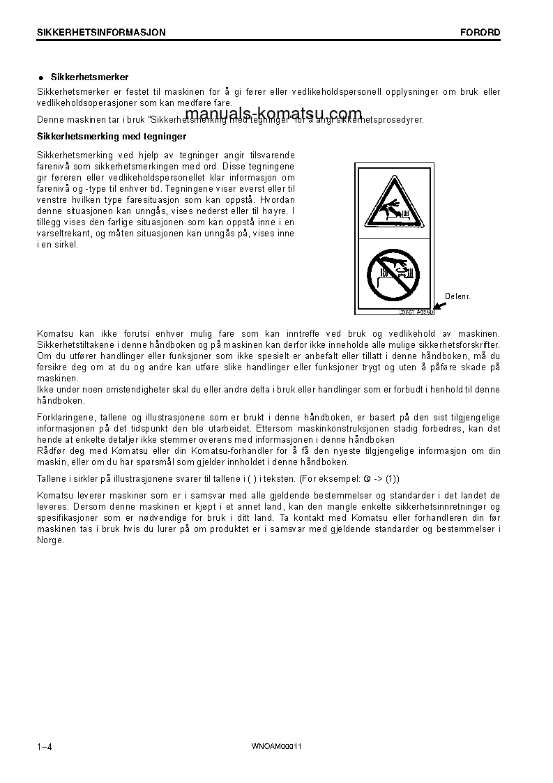 Protected: PC138US-10(ITA) S/N 40001-UP Operation manual (Norwegian)