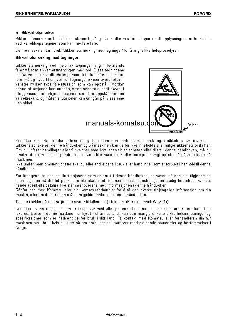 Protected: PC138US-10(ITA) S/N F40154-UP Operation manual (Norwegian)