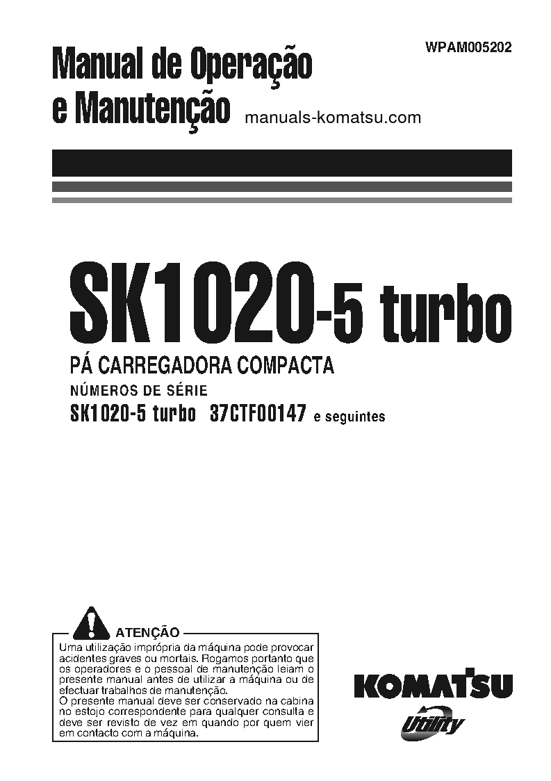 SK1020-5(ITA)-TURBO S/N 37CTF00147-37CTF00363 Operation manual (Portuguese)