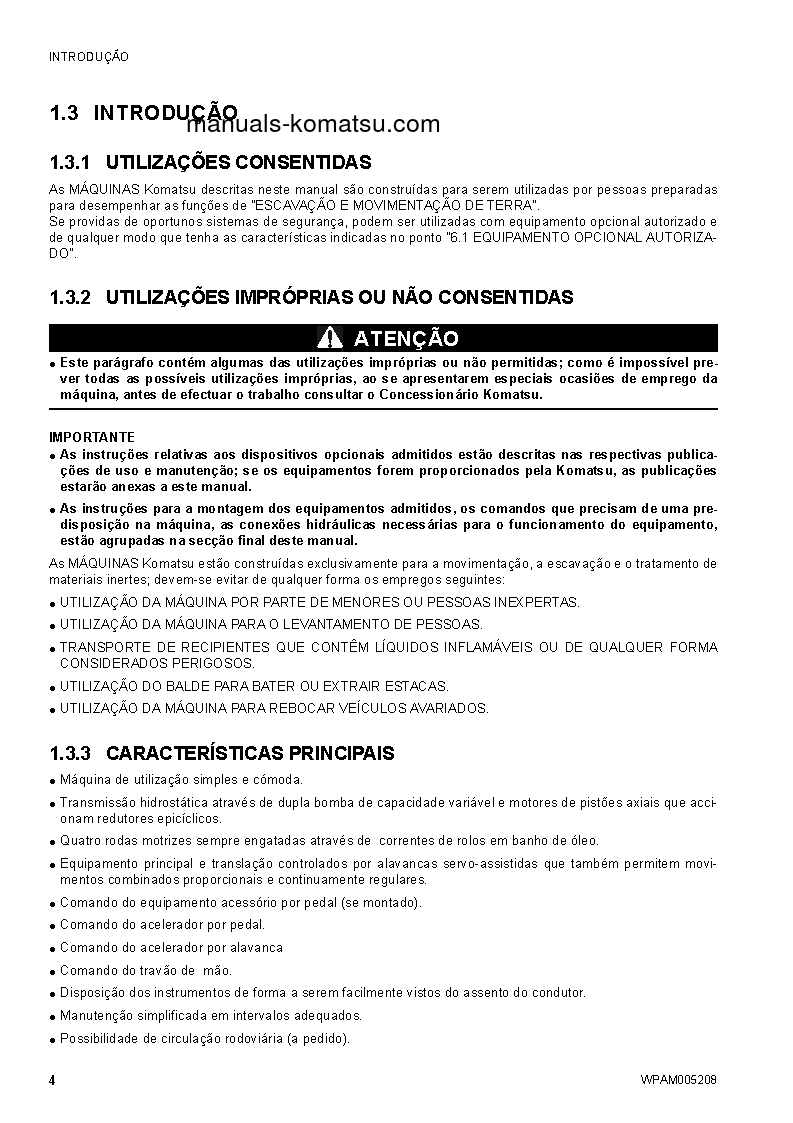 Protected: SK1020-5(ITA)-TURBO S/N 37CTF00655-UP Operation manual (Portuguese)