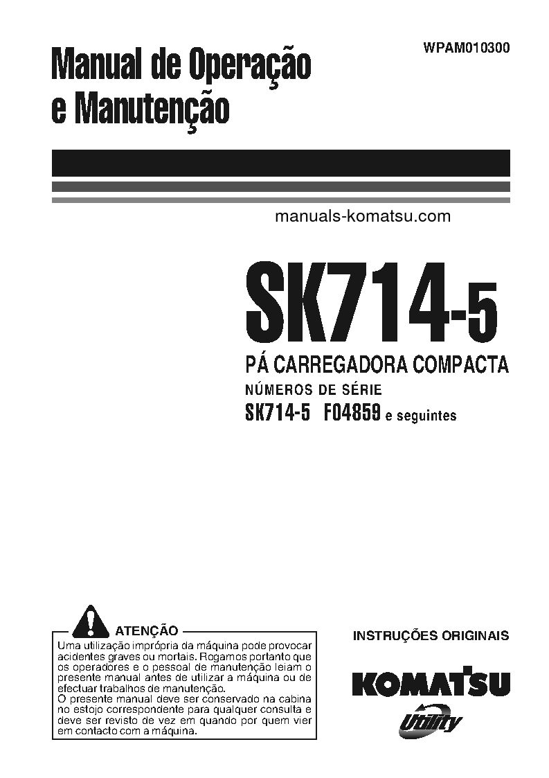 SK714-5(ITA)-/ S/N F04859-UP Operation manual (Portuguese)