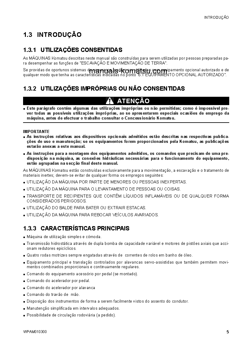 Protected: SK714-5(ITA)-/ S/N F04859-UP Operation manual (Portuguese)