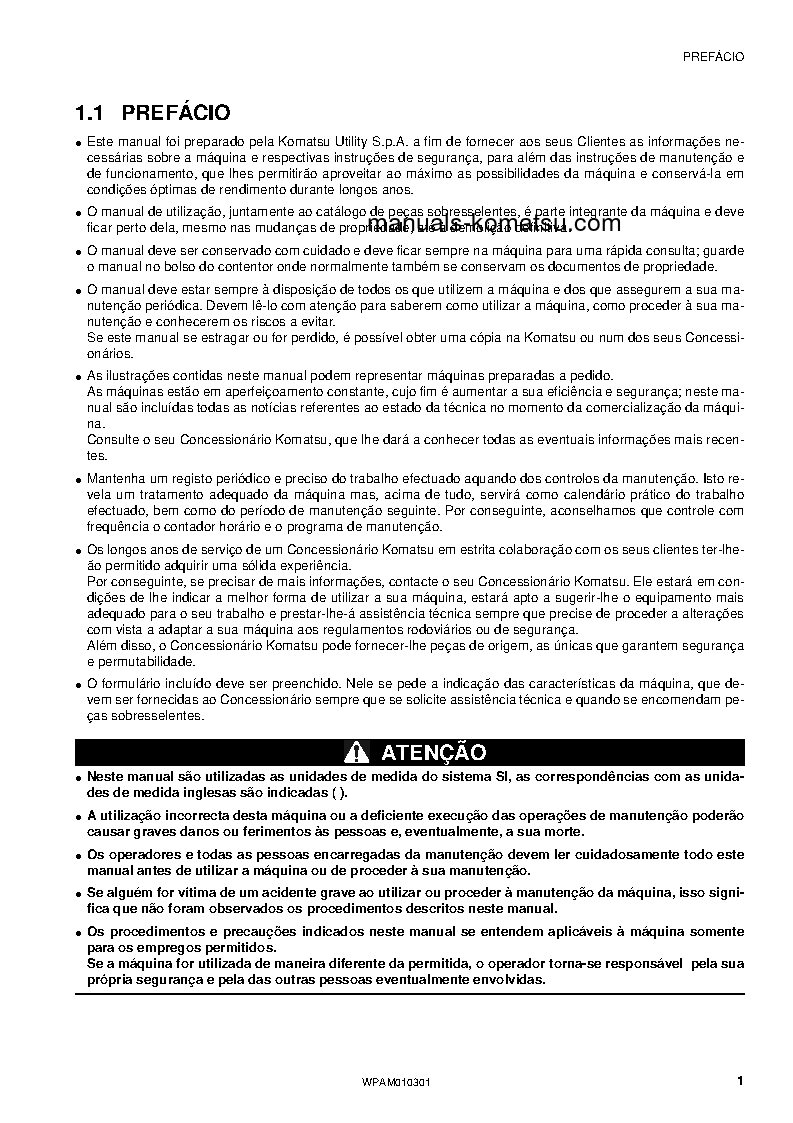 Protected: SK714-5(ITA)-/ S/N F05278-UP Operation manual (Portuguese)
