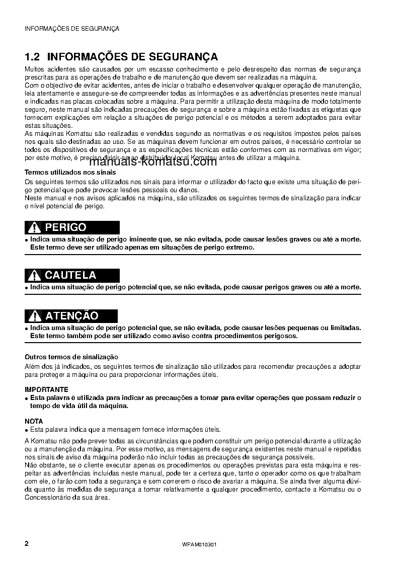 Protected: SK714-5(ITA)-/ S/N F05278-UP Operation manual (Portuguese)