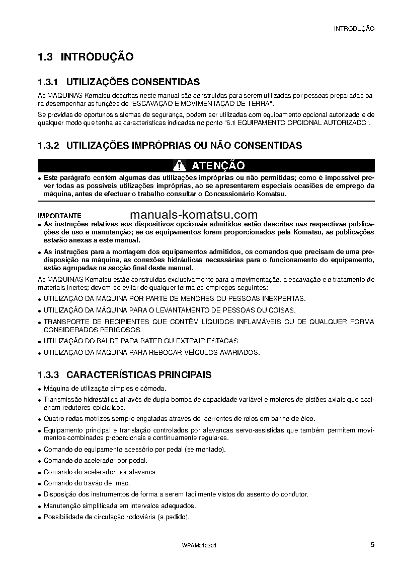 Protected: SK714-5(ITA)-/ S/N F05278-UP Operation manual (Portuguese)