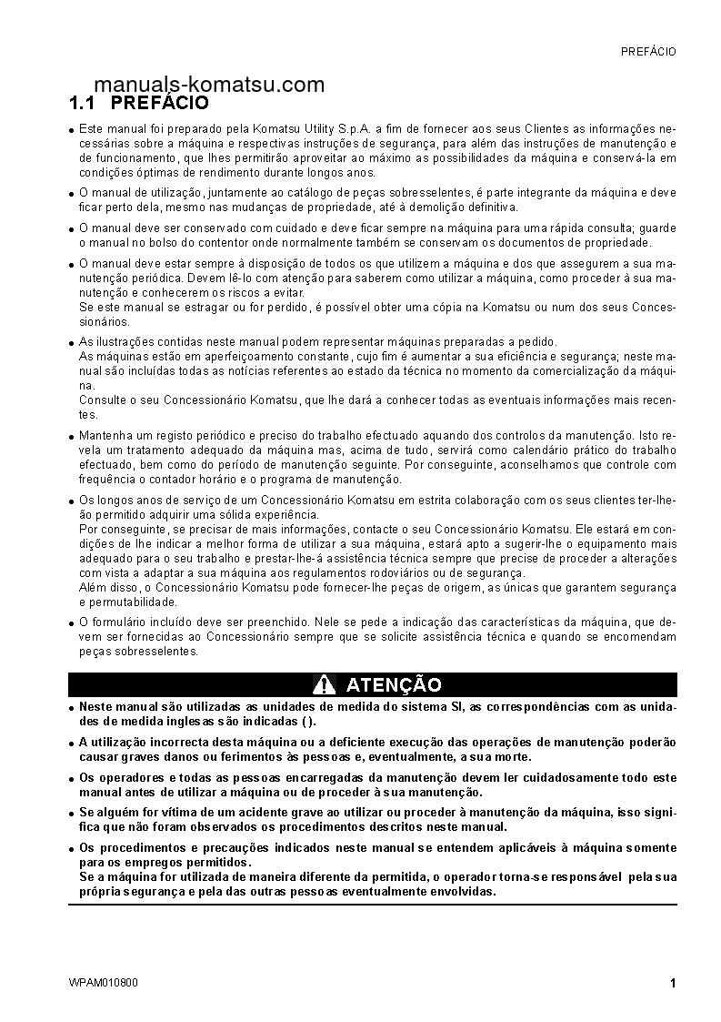 Protected: SK1020-5(ITA)-TURBO S/N F00678-UP Operation manual (Portuguese)