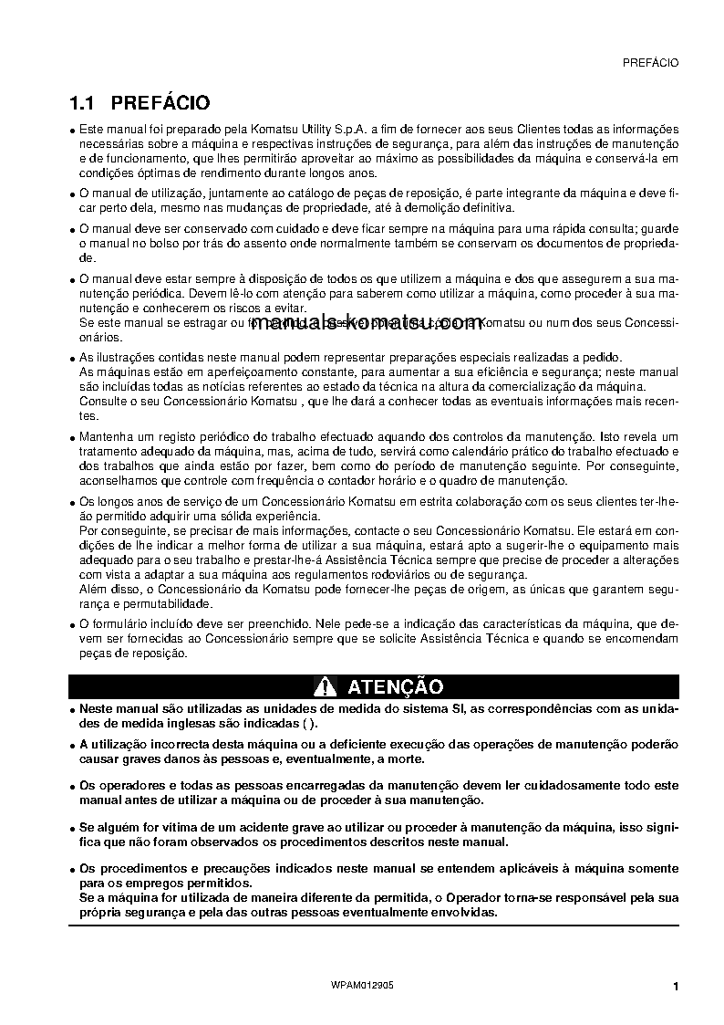 Protected: PC80MR-3(ITA) S/N F00270-UP Operation manual (Portuguese)