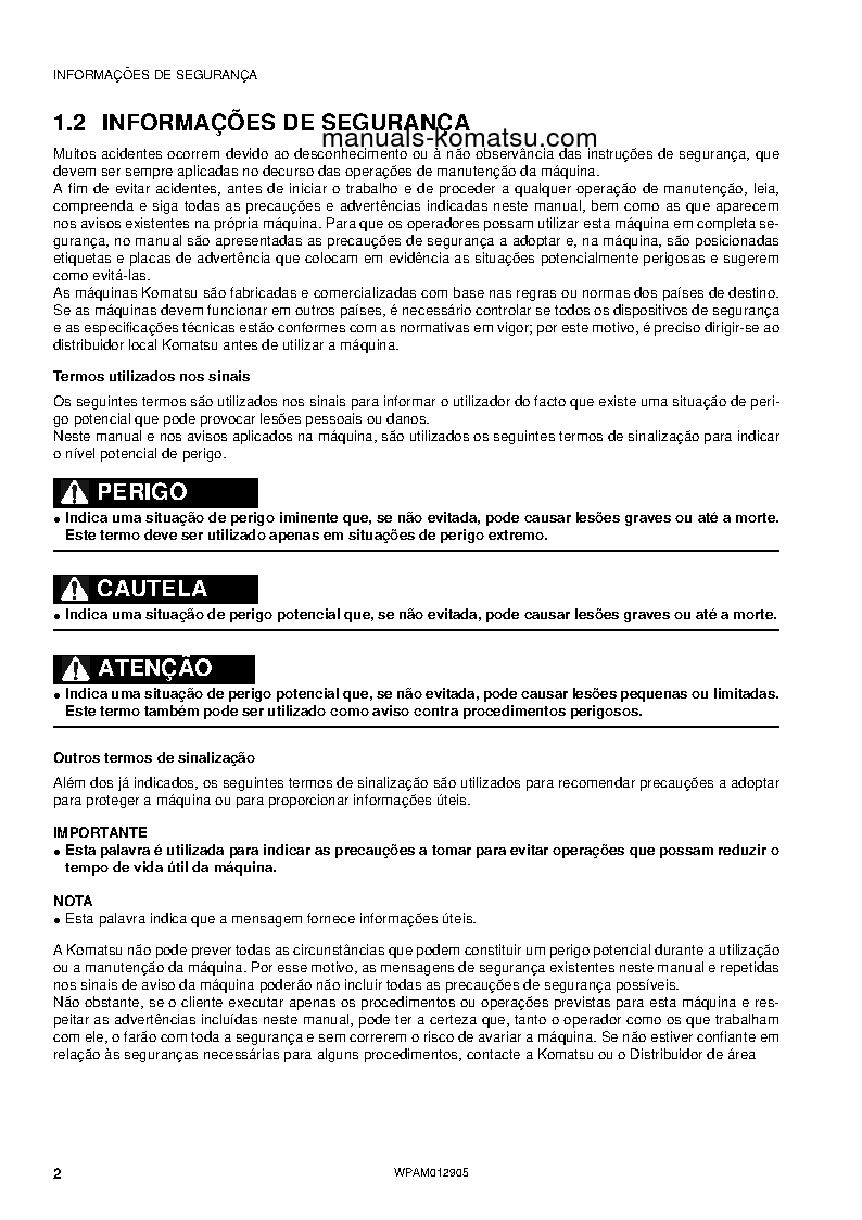 Protected: PC80MR-3(ITA) S/N F00270-UP Operation manual (Portuguese)