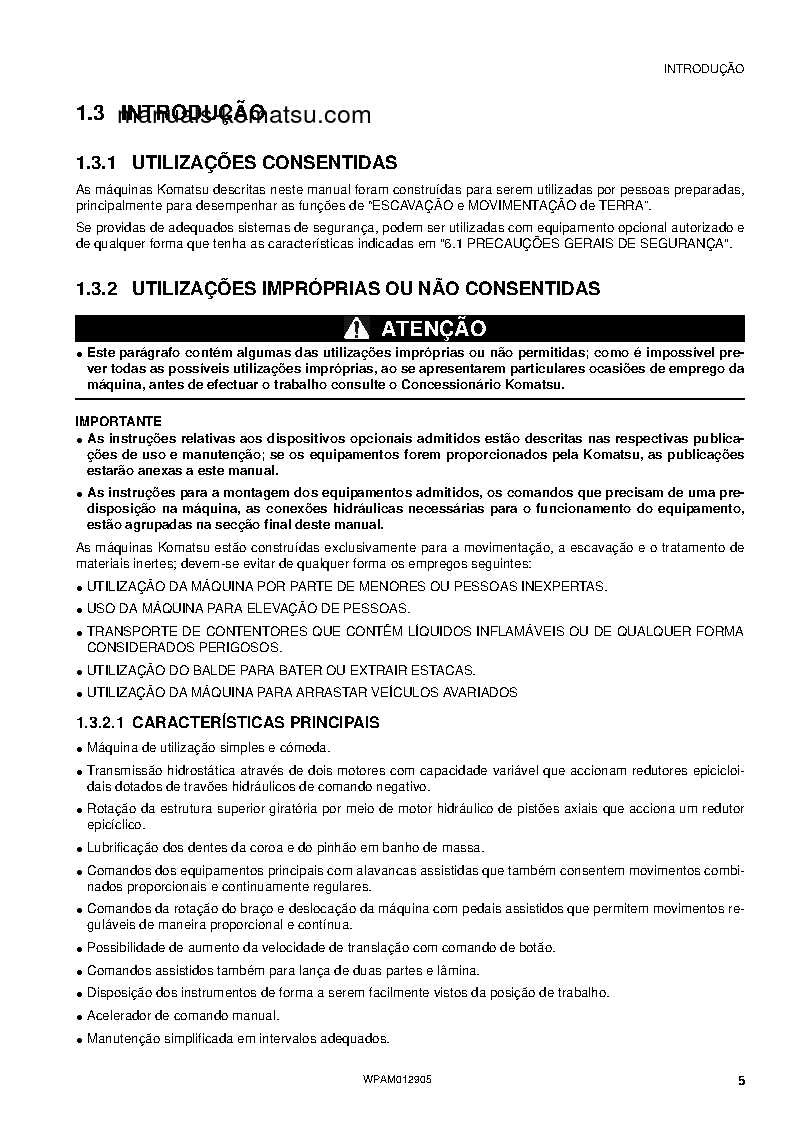 Protected: PC80MR-3(ITA) S/N F00270-UP Operation manual (Portuguese)