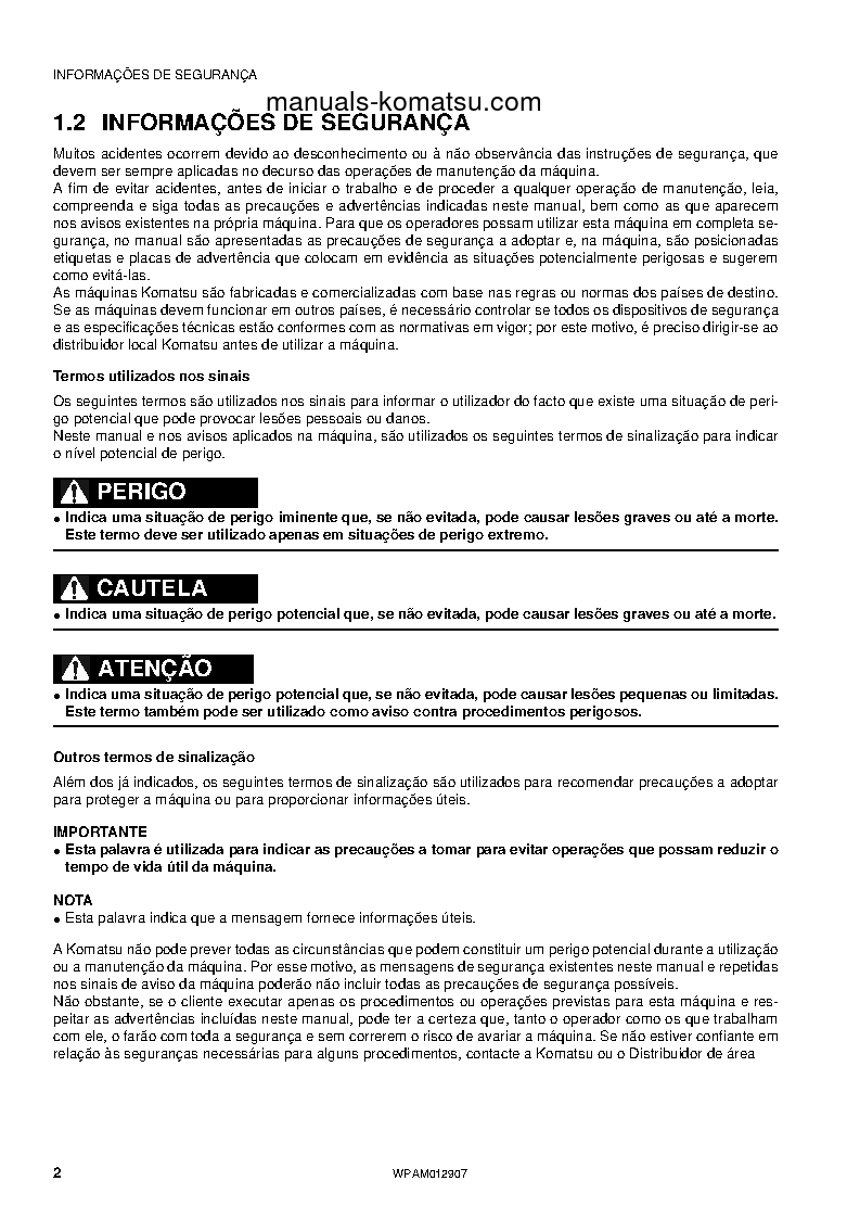 Protected: PC80MR-3(ITA) S/N F00430-UP Operation manual (Portuguese)