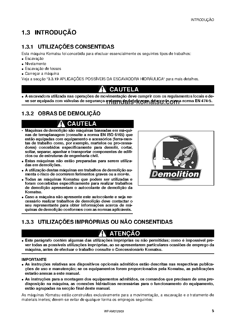 Protected: PC80MR-3(ITA) S/N F00952-UP Operation manual (Portuguese)