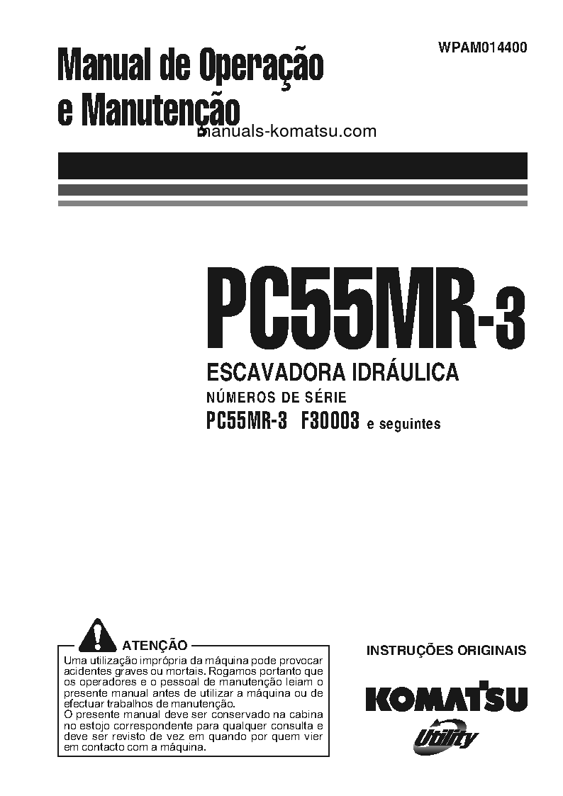 PC55MR-3(ITA) S/N F30003-UP Operation manual (Portuguese)