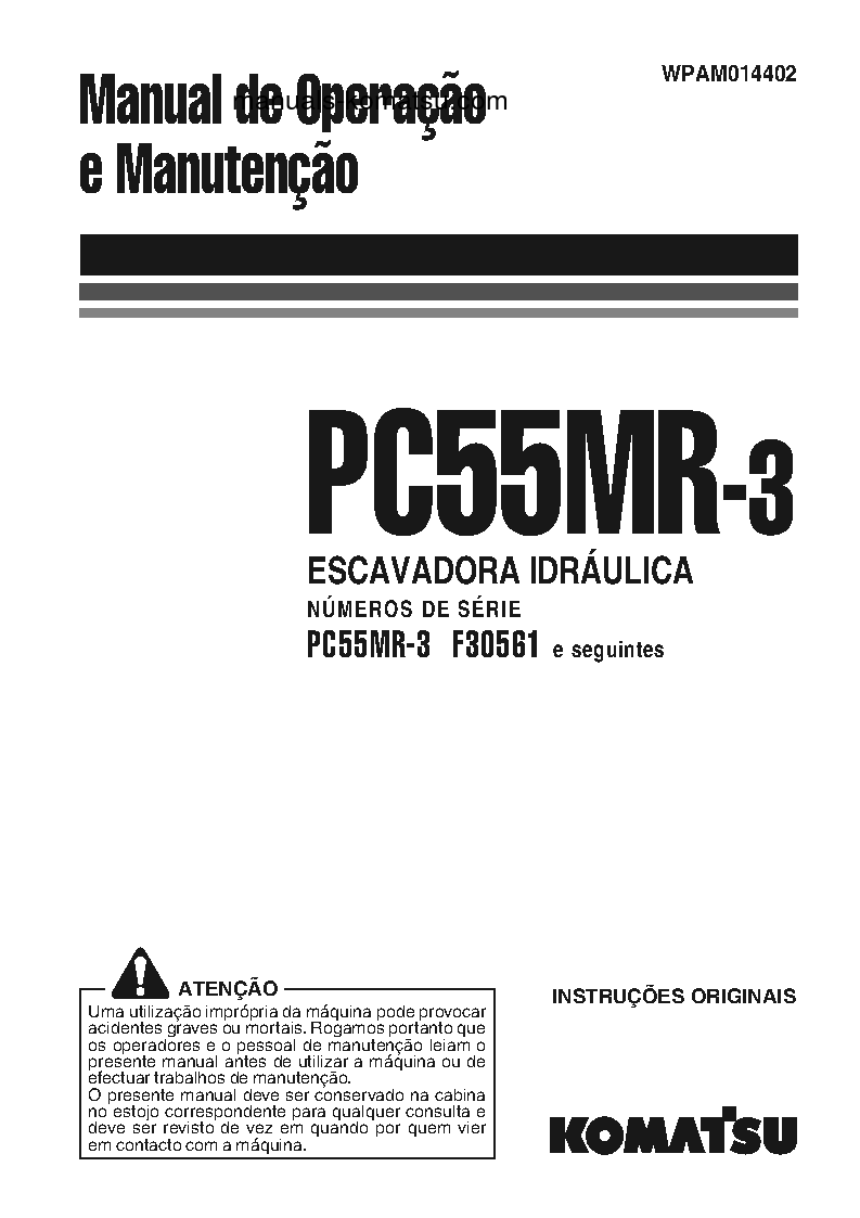 PC55MR-3(ITA) S/N F30561-UP Operation manual (Portuguese)