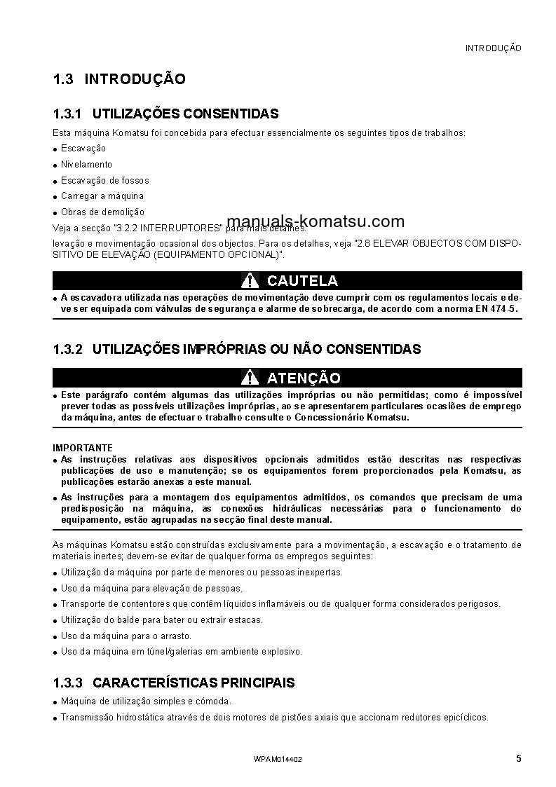 Protected: PC55MR-3(ITA) S/N F30561-UP Operation manual (Portuguese)