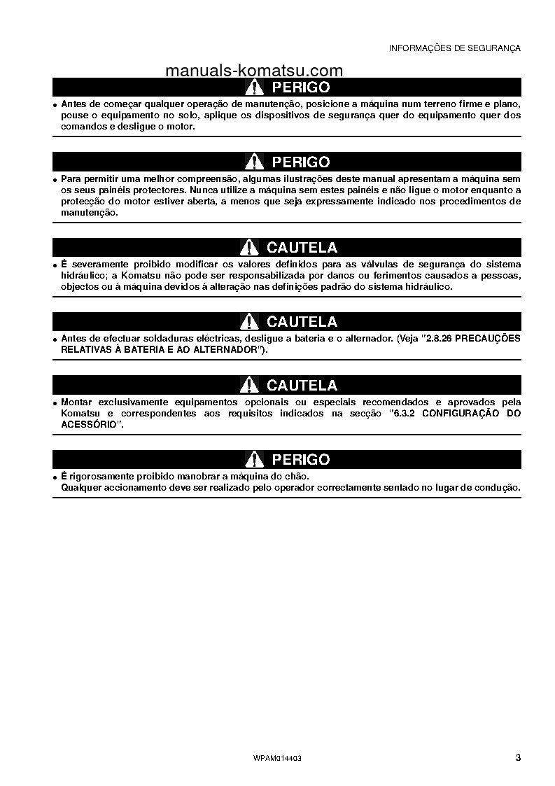 Protected: PC55MR-3(ITA) S/N F30885-UP Operation manual (Portuguese)