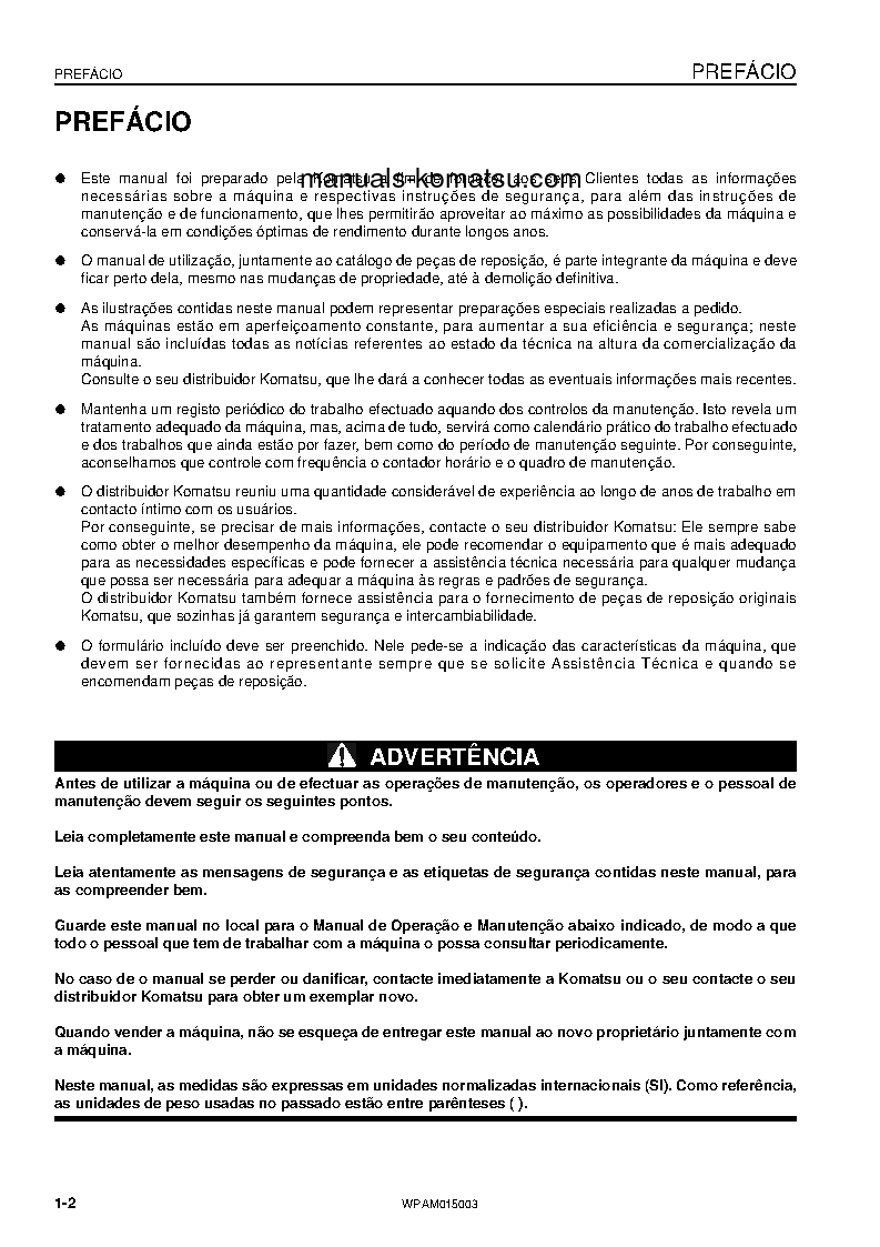 Protected: PW98MR-8(ITA) S/N F80281-UP Operation manual (Portuguese)