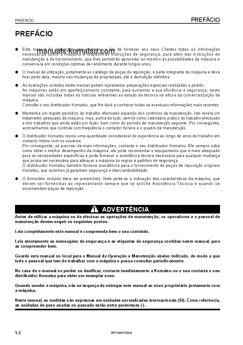 Protected: PW98MR-8(ITA) S/N F80356-UP Operation manual (Portuguese)