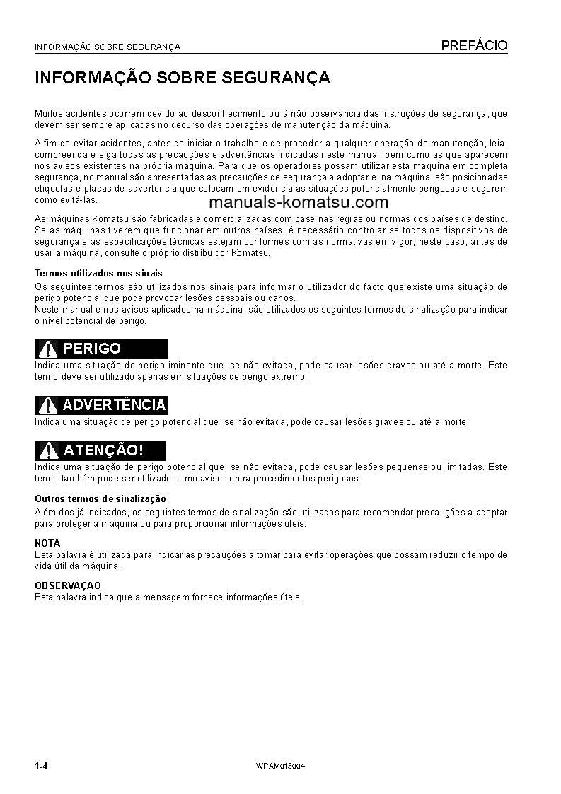 Protected: PW98MR-8(ITA) S/N F80356-UP Operation manual (Portuguese)