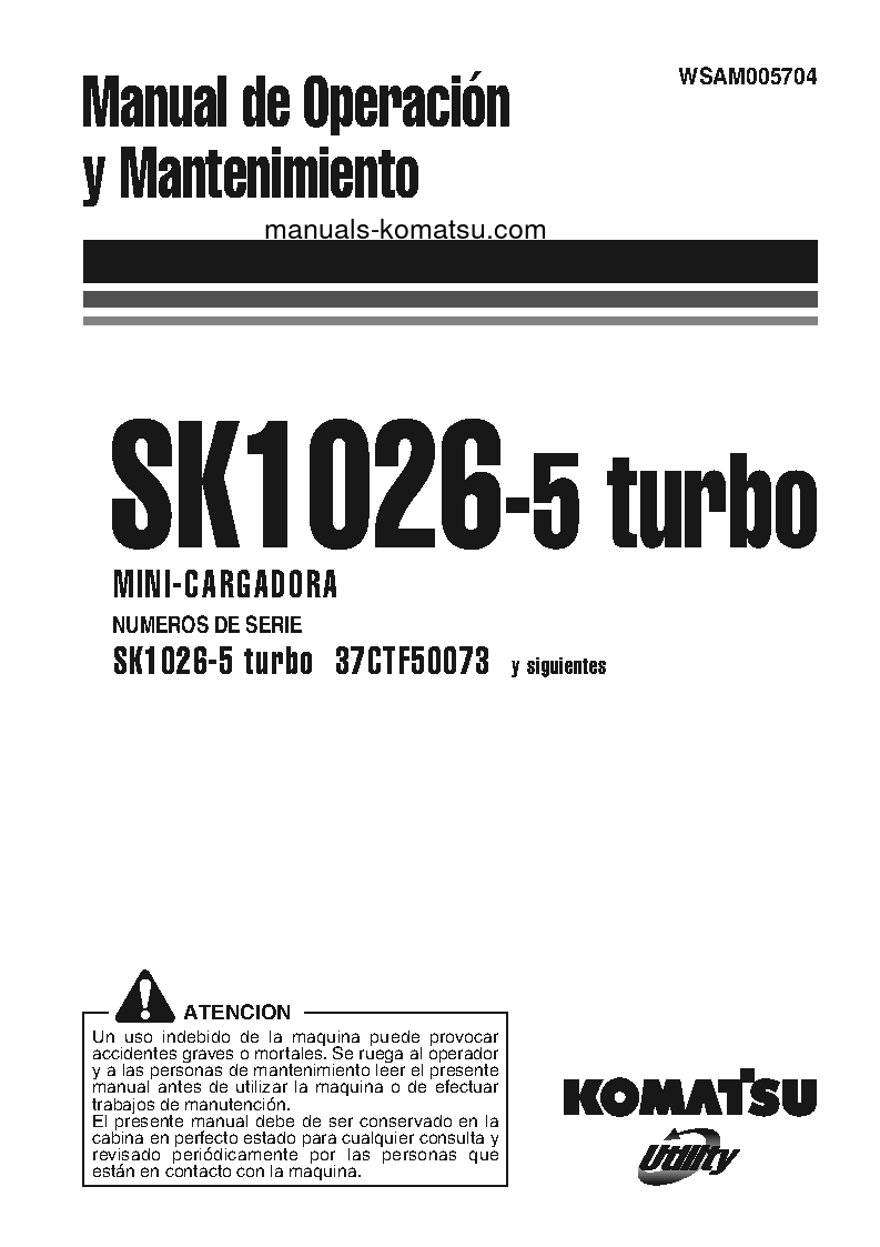 SK1026-5(ITA) S/N 37CTF50073-37CTF50082 Operation manual (Spanish)