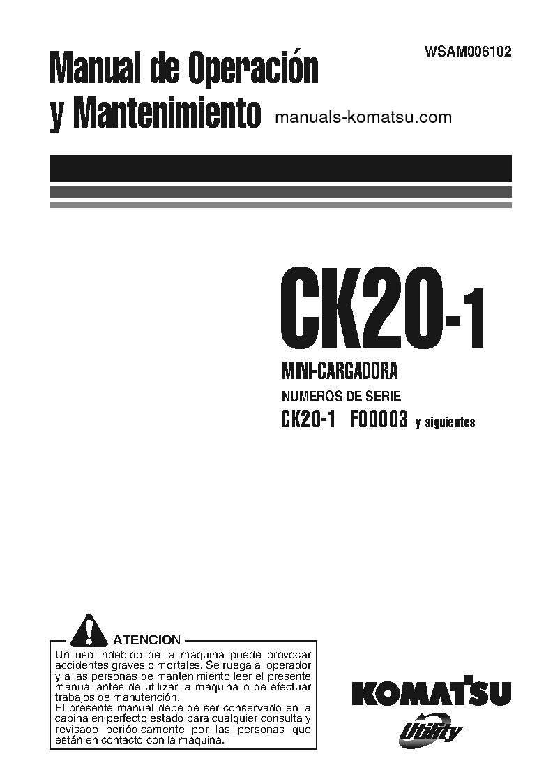 CK20-1(ITA) S/N F00003-F00270 Operation manual (Spanish)