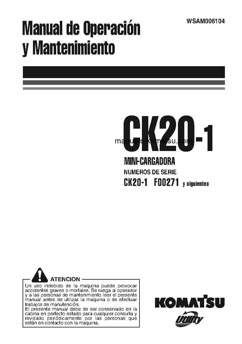 CK20-1(ITA) S/N F00271-UP Operation manual (Spanish)