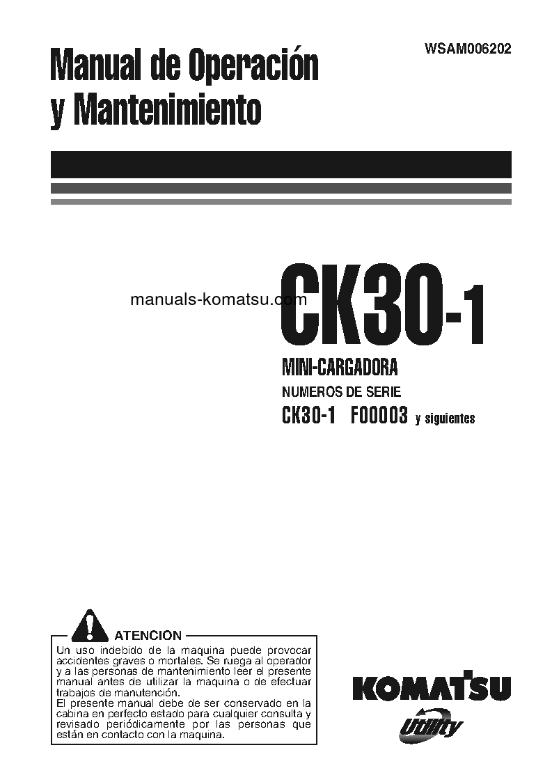 CK30-1(ITA) S/N F00003-F00187 Operation manual (Spanish)