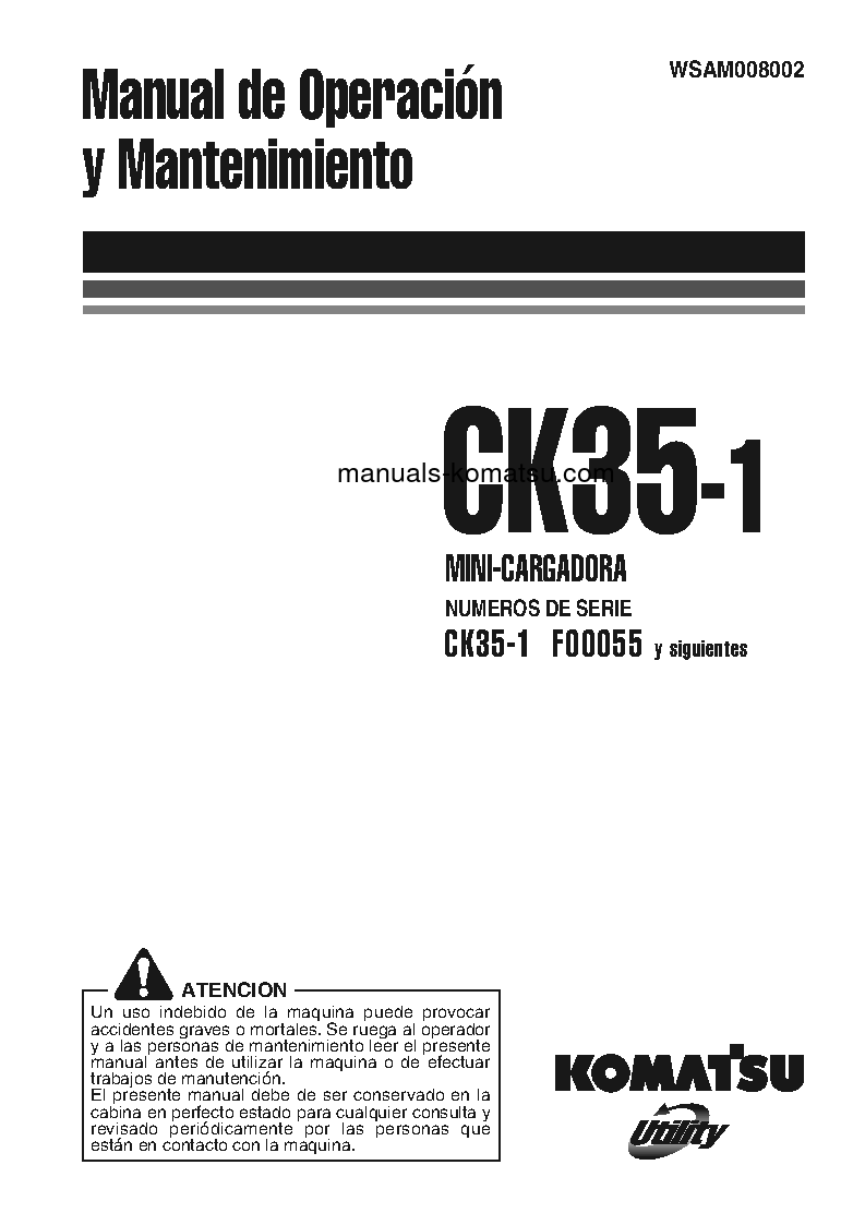 CK35-1(ITA) S/N F00055-F00072 Operation manual (Spanish)
