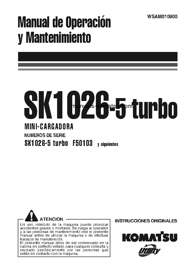 SK1026-5(ITA)-TURBO S/N F50103-UP Operation manual (Spanish)